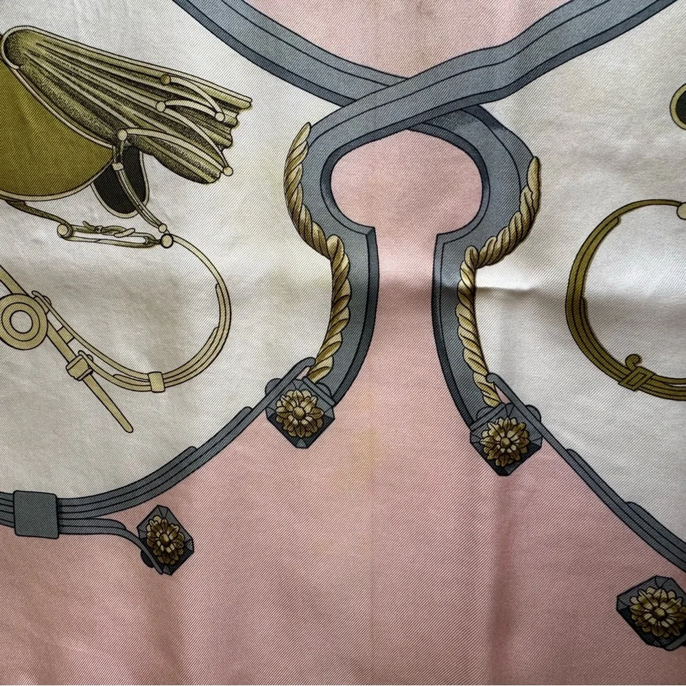 •Hermes Springs Vintage Signed Silk Scarf by Philippe LeDoux Hand-rolled 34”x35”